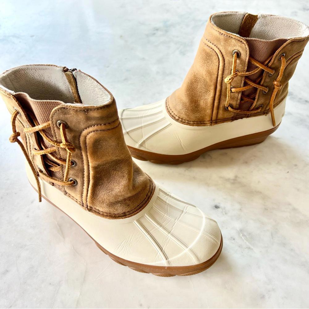Sperry Saltwater Wedge Spray Duck Boots ~ Size 7.5